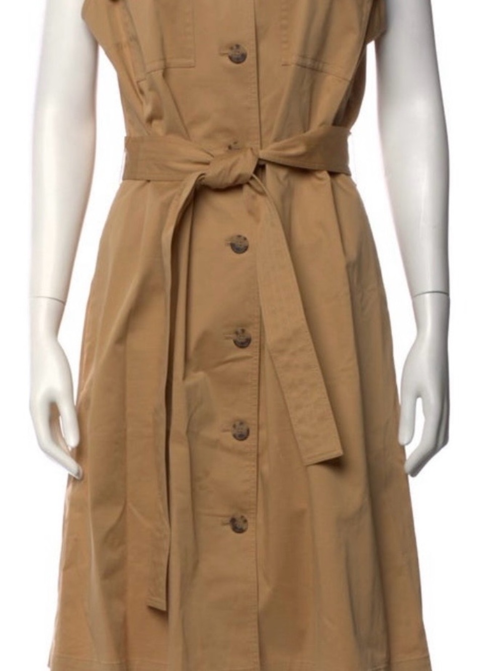 Lafayette 148 Sleeveless Belted Shirt Dress - Picture 2 of 9